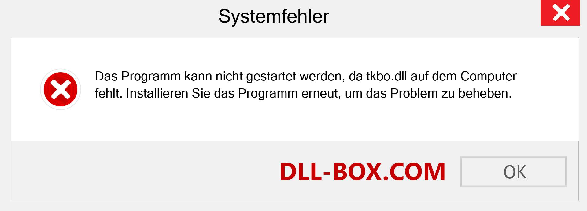 tkbo.dll-Datei fehlt?. Download für Windows 7, 8, 10 - Fix tkbo dll Missing Error unter Windows, Fotos, Bildern